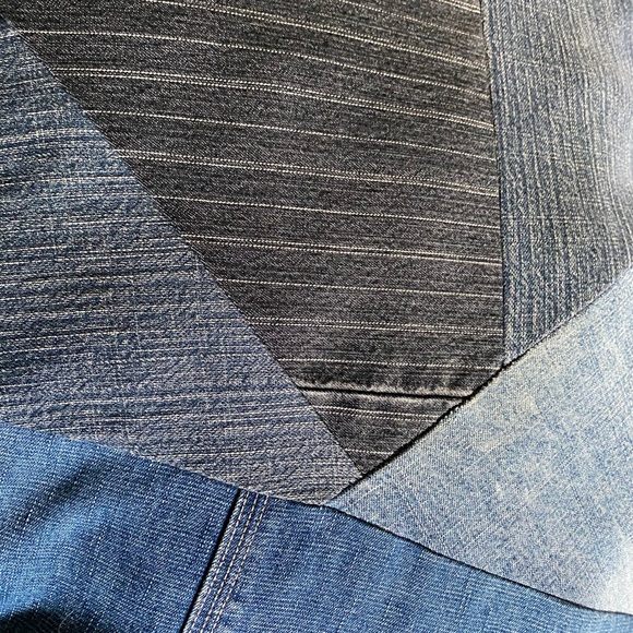 Sold!!!!OOAK Vintage 80’s Home Collection Denim Blue Jean Pillow Pocket Quilted - Picture 2 of 6